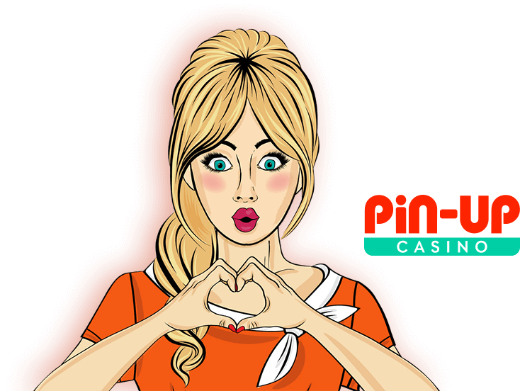 Pin Up Casino — персонаж и фирменный логотип